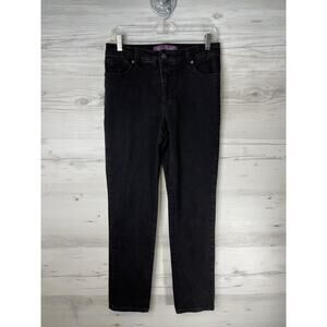 Gloria Vanderbilt Amanda Slim Jeans Womens 6 Black Average Slim Fit Stretch